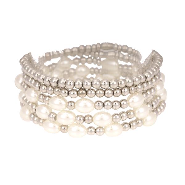 PEARL CCB MULTI STACKABLE ELASTIC BRACELET