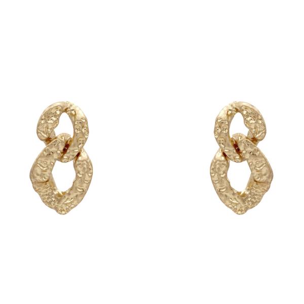 ROUGH TEXTURED LINKED EARRING
