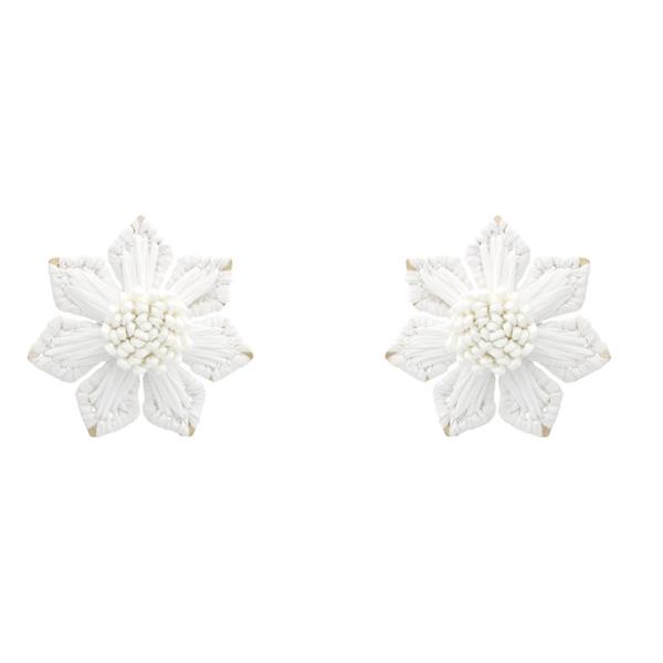 RAFFIA FLOWER STUD EARRING