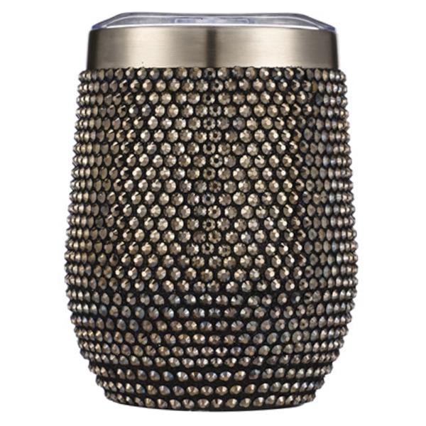 RHINESTONE BLING WINE SIPPER TUMBLER WITH LID