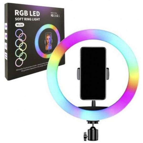 RGB LED INCHES MULTI-COLOR RING LIGHT WITH STAND PHONE HOLDERS