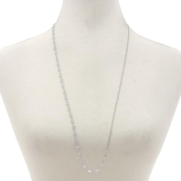 DAINTY RHINESTONE METAL NECKLACE