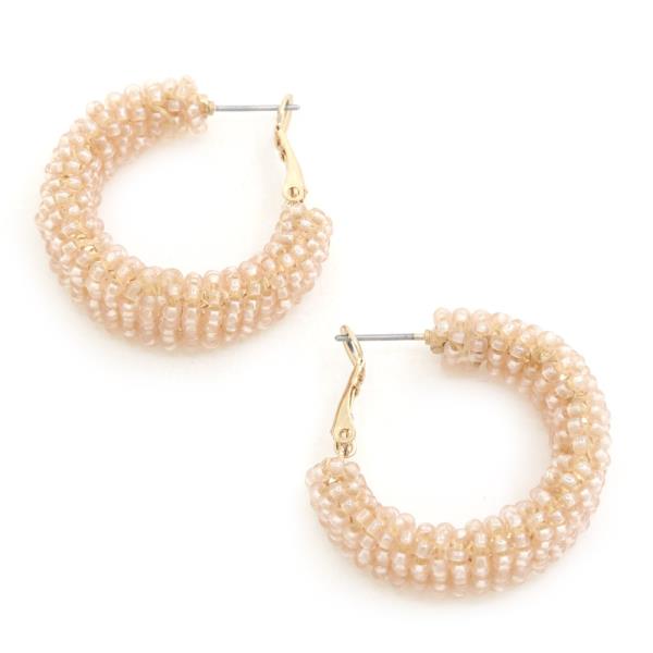 BEADED HOOP EARRING