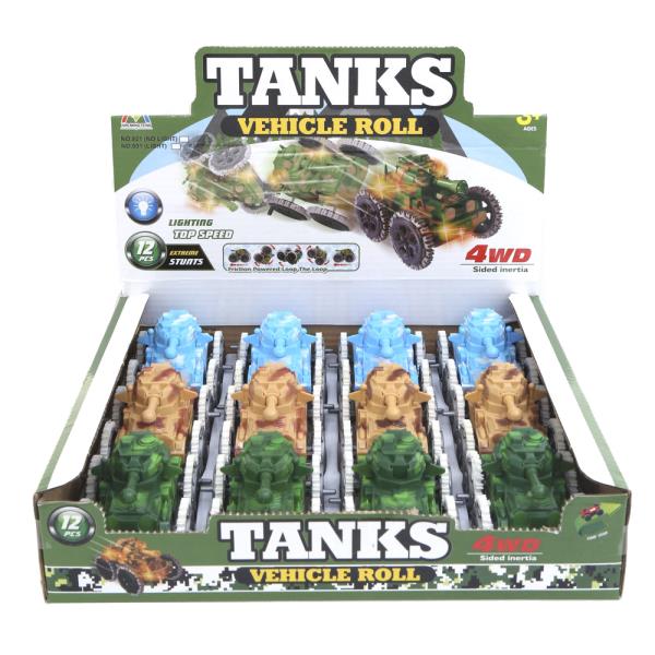 TANKS VEHICLE ROLL TOY (12 UNITS)