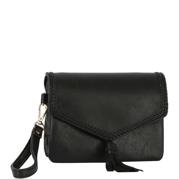 FASHION SMOOTH TASSEL CLUTCH CROSSBODY BAG