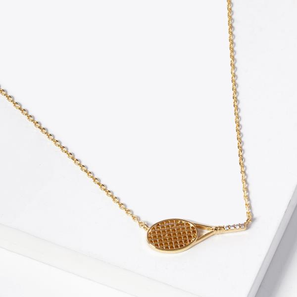 18K GOLD RHODIUM DIPPED TENNIS NECKLACE
