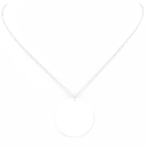 WIDE ROUND PENDANT NECKLACE