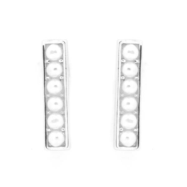 PEARL METAL BAR POST EARRING