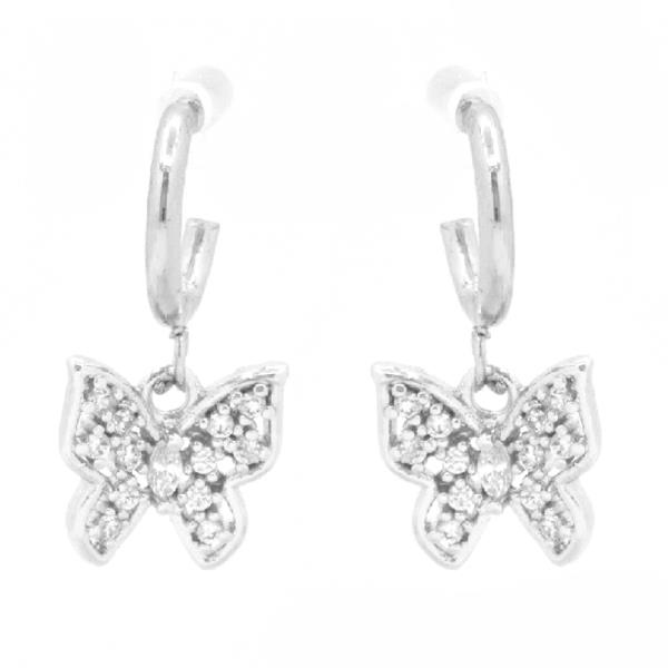 BUTTERFLY METAL HUGGIE DANGLE EARRING
