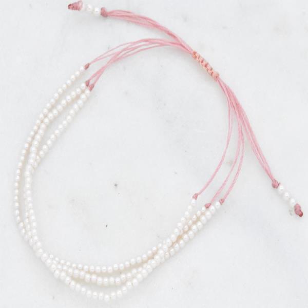 PEARL COLOR THREAD ADJUST BRACELET