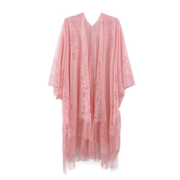 FLORAL LACE KIMONO WITH TASSEL
