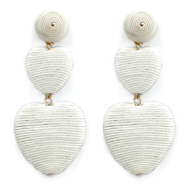 THREAD WRAPPING HEART EARRINGS