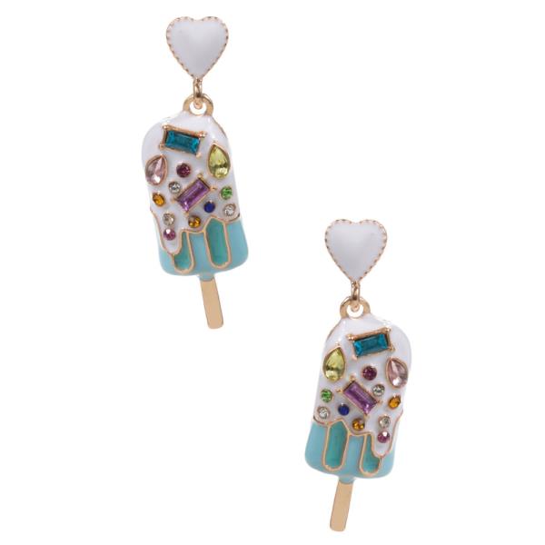 ICE CREAM SHAPED ENAMEL POST EARRING