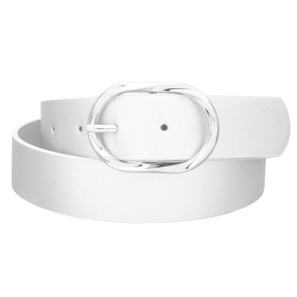 TWIST OVAL SILVER BUCKLE BELT