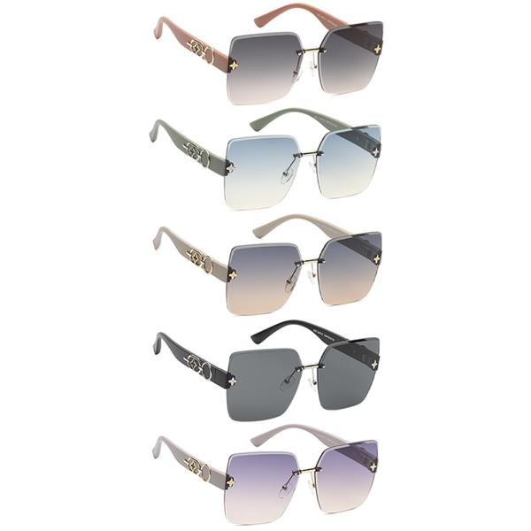 STYLISH STUD DESIGN SQUARE SUNGLASSES 1DZ