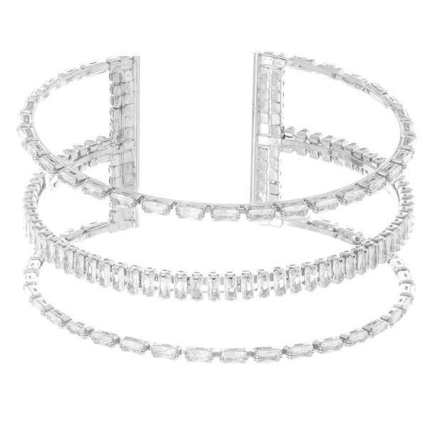 RHINESTONE 3 LINE WIRE BRACELET