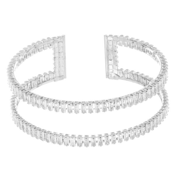 CZ 2 LINE RHINESTONE BRACELET