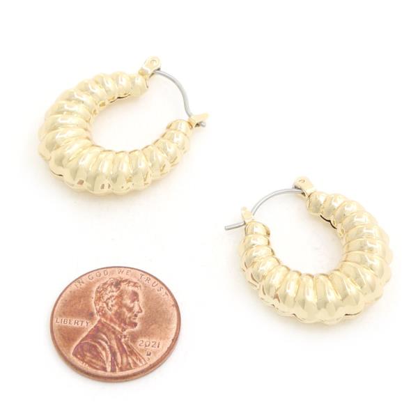 SODAJO CROISSANT GOLD DIPPED HOOP EARRING
