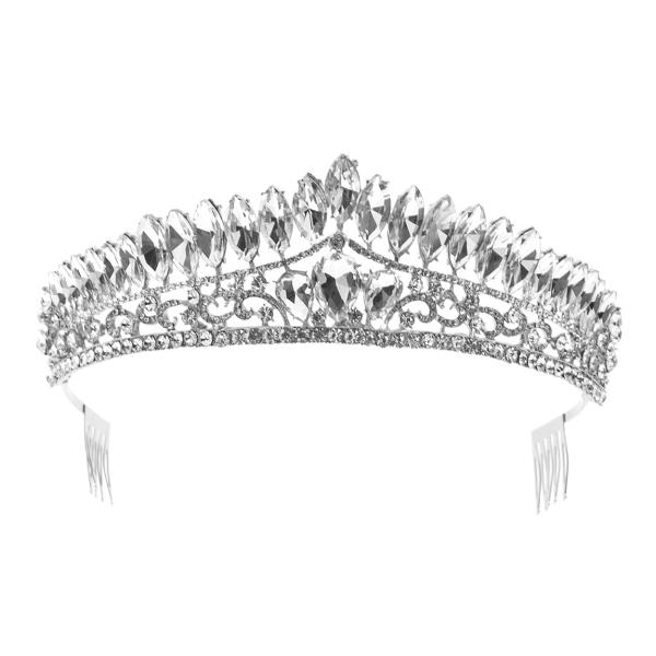 CRYSTAL STONE CROWN TIARA