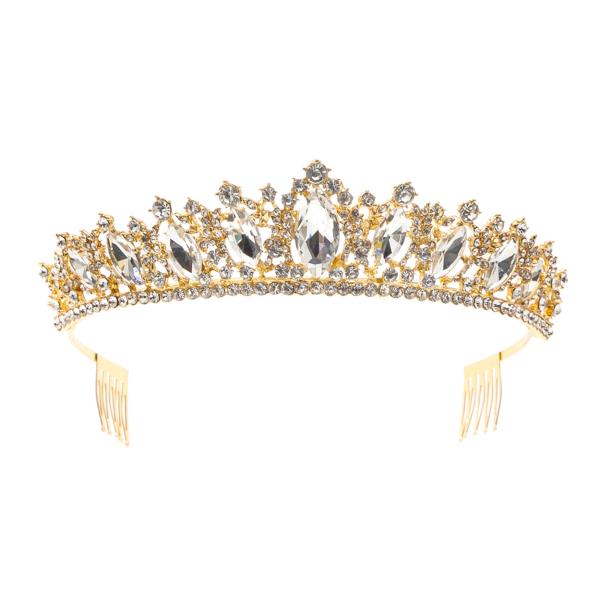 TEARDROP RHINESTONE CROWN TIARA
