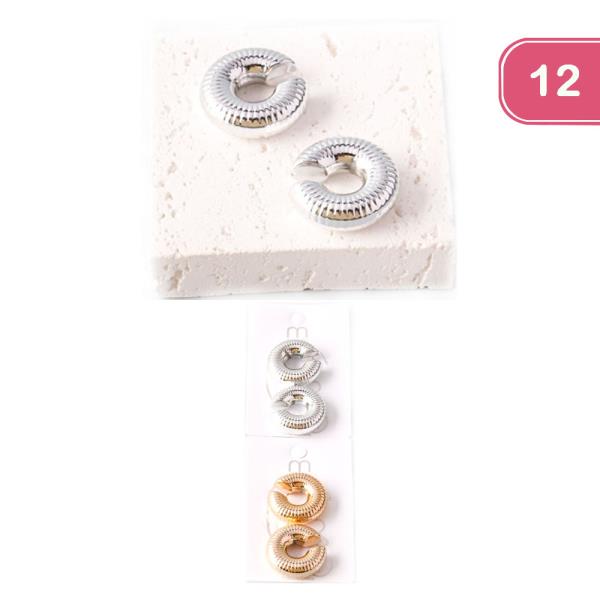 TEXTURED METAL DONUT CUFF EARRING (12 UNITS)