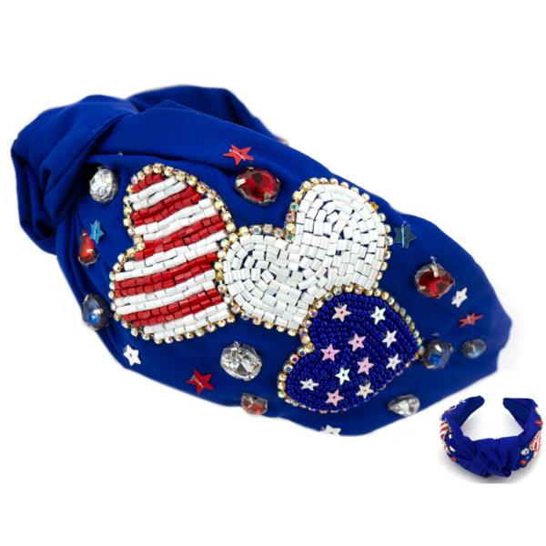PATRIOTIC HEART HEADBAND