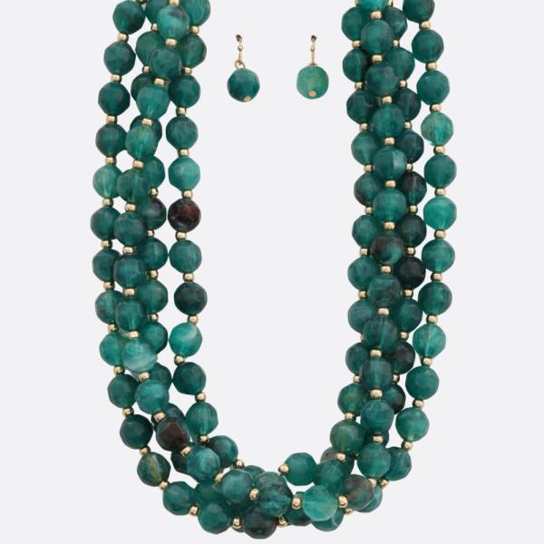 SEMI PRECIOUS STONE BEAD NECKLACE