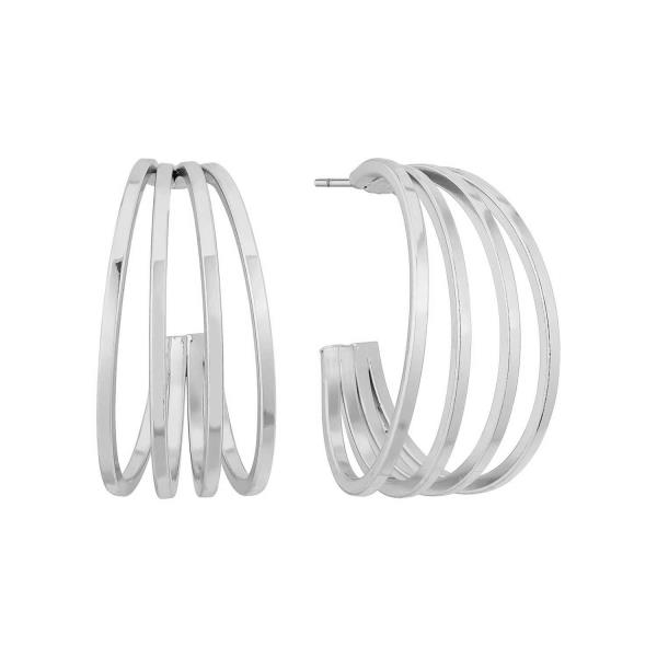 METAL TRIPLE C HOOP EARRING