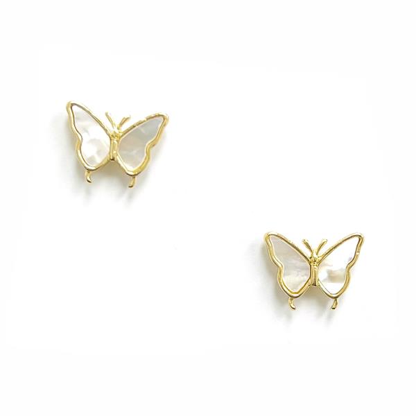 MOTHER OF PEARL BUTTERFLY STUD EARRING