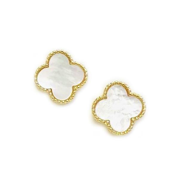 MOTHER OF PEARL CLOVER STUD EARRING