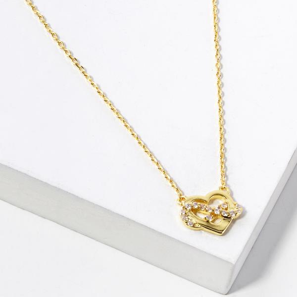 18K GOLD RHODIUM DIPPED INFINITY HEART NECKLACE