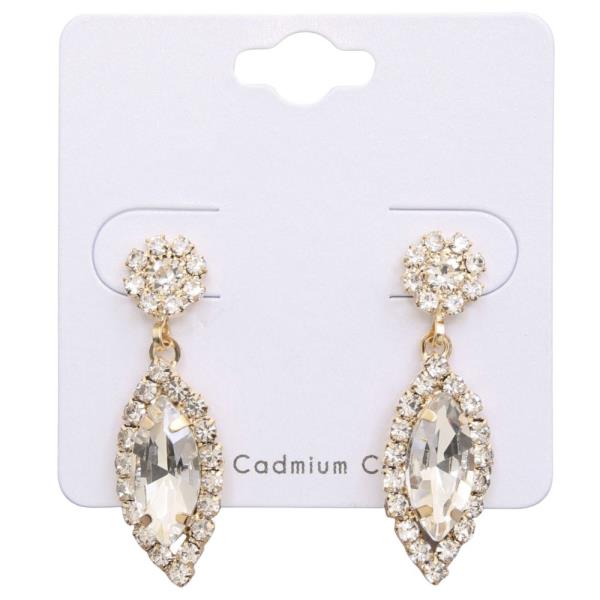 RHINESTONE MARQUISE ROUND SHAPE EARRING