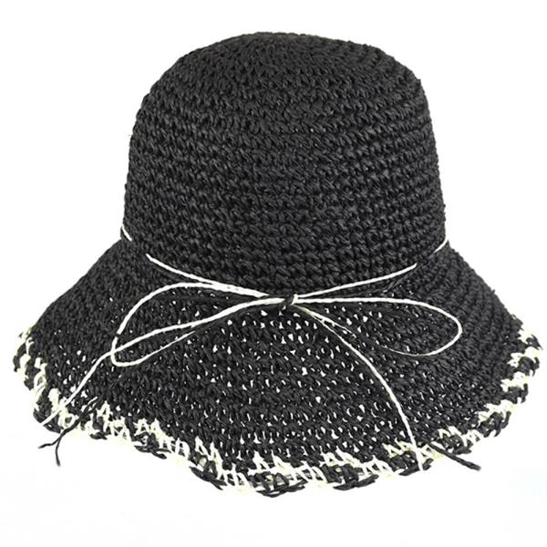 EDGE DETAILED STRAW BUCKET HAT