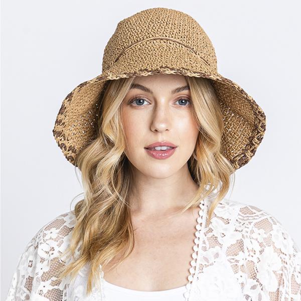 EDGE DETAILED STRAW BUCKET HAT