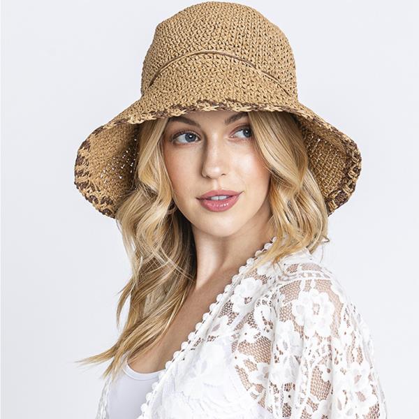 EDGE DETAILED STRAW BUCKET HAT