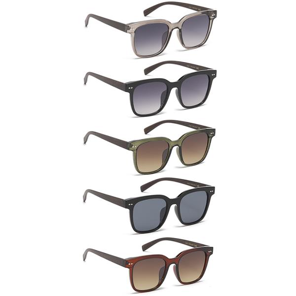 TRENDY ROUNDED SQUARE SUNGLASSES 1DZ