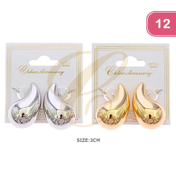 CHUNKY TEARDROP EARRING (12 UNITS )