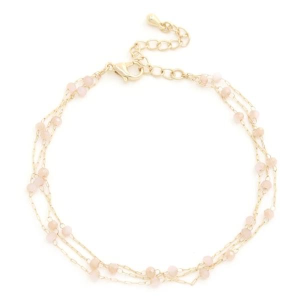 PEARL BEAD DAINTY LINK BRACELET