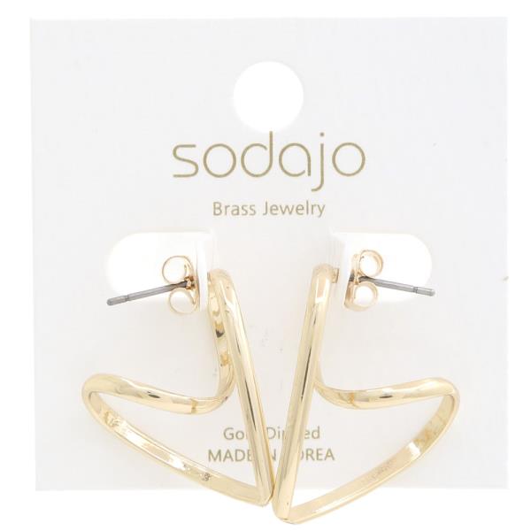 SODAJO ABSTRACT HEART GOLD DIPPED EARRING