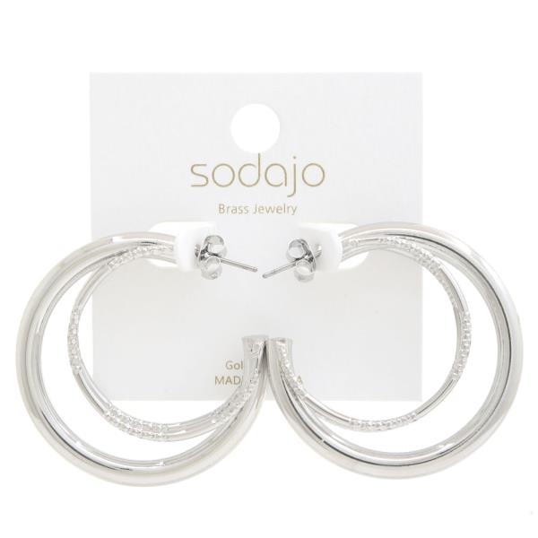 SODAJO DOUBLE HOOP GOLD DIPPED EARRING