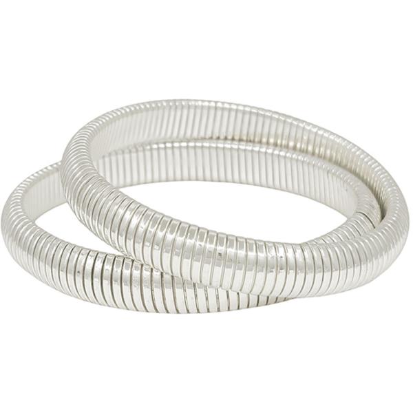 10 MM 2 SET ROUND METAL STRETCH BRACELET