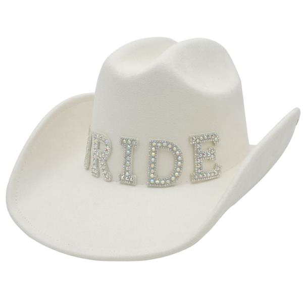 IRIDESCENT BRIDE PATCH MICROSUEDE COWBOY HAT