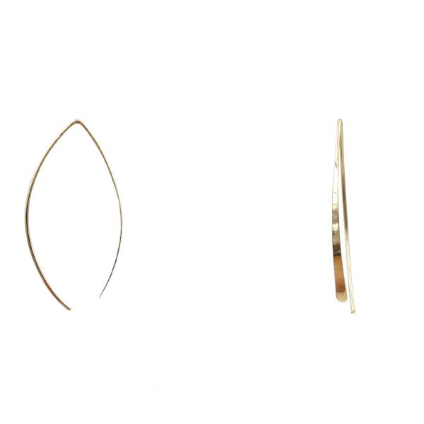 DAINTY METAL POINTED OVAL EARRING