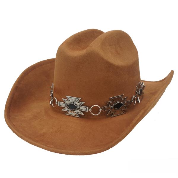 WESTERN AZTEC CONCHO BANDED COWBOY HAT