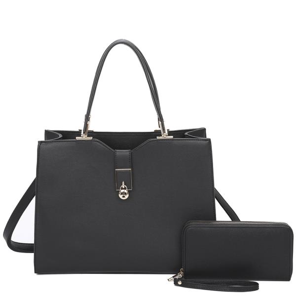 2IN1 MODERN SMOOTH SATCHEL BAG WITH WALLET SET