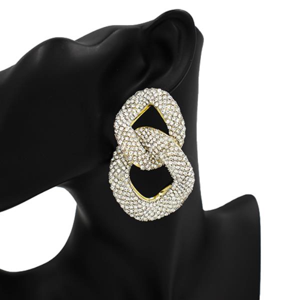 RHINESTONE CURB LINK EARRING