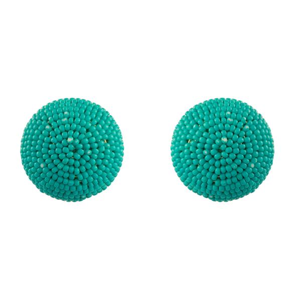 SEED BEAD POST ROUND EARRING