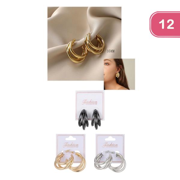 TRIPPLE HOOP EARRING (12 UNITS)