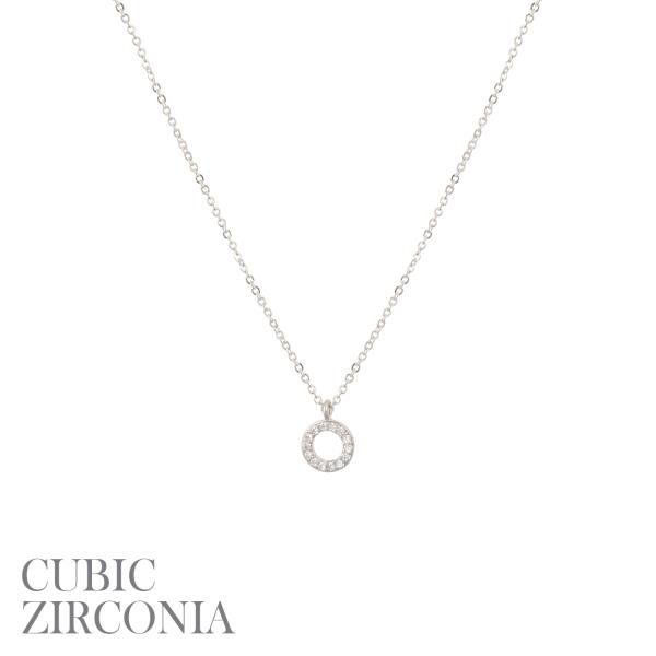 CZ ROUND PENDANT NECKLACE