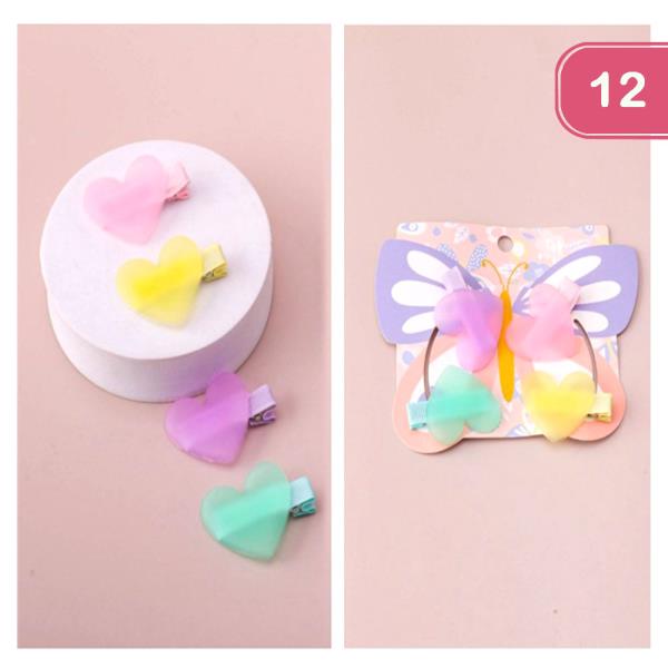 JELLY HEART CLIPS SET ( 12 UNITS)